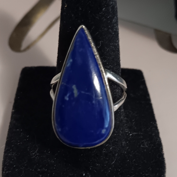 BLUE LAPIS RING 925 STERLING SILVER  SIZE 7 - Picture 1 of 8